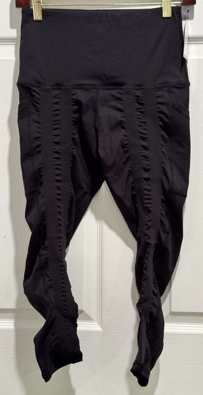 Sweetflexx Resistance Leggings 23" With Pockets Pull On Booty Band Black Size 6
